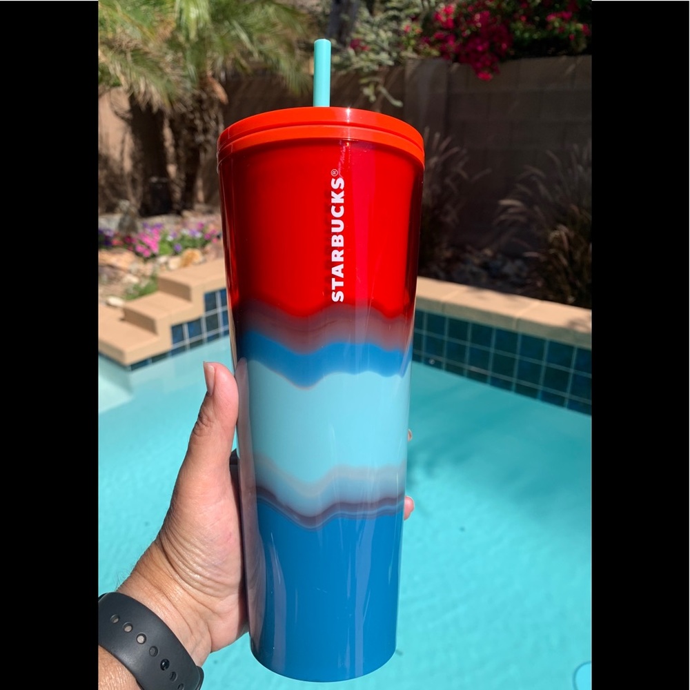 Starbucks Summer 2021 Red/ blue swirl Venti